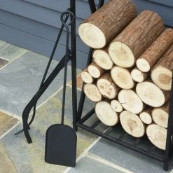 HOMCOM Serviteur De Cheminée - Porte Bûches - Range Bûches Multi Accessoires étagère 46L X 30l X 76H Cm Acier Noir - Noir 10 HOMCOM Serviteur De Cheminée - Porte Bûches - Range Bûches Multi Accessoires étagère 46L X 30l X 76H Cm Acier Noir - Noir -France HOMCOM Soldes 2022 24119839 4