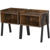 HOMCOM Tables De Chevet Style Industriel - Lot De 2 Tables De Nuit - Meubles Empilables - Panneaux Particules Aspect Vieux Bois Métal Noir - Marron 2 HOMCOM Tables De Chevet Style Industriel - Lot De 2 Tables De Nuit - Meubles Empilables - Panneaux Particules Aspect Vieux Bois Métal Noir - Marron -France HOMCOM Soldes 2022 24781957 1