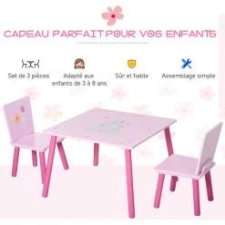 HOMCOM Ensemble Table Et Chaises Enfant Design Princesse Motif Château Bois Pin MDF Rose 10 HOMCOM Ensemble Table Et Chaises Enfant Design Princesse Motif Château Bois Pin MDF Rose -France HOMCOM Soldes 2022 24957229 4