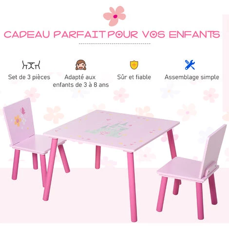 HOMCOM Ensemble Table Et Chaises Enfant - Table Ronde + 2 Tabourets - Motif étoilé - Bois Pin MDF Bleu Blanc 6 HOMCOM Ensemble Table Et Chaises Enfant - Table Ronde + 2 Tabourets - Motif étoilé - Bois Pin MDF Bleu Blanc – Image 4