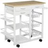 HOMCOM Chariot De Service Desserte De Cuisine à Roulettes Multi-rangements 92L X 37l X 82H Cm MDF Imitation Chêne Clair Pin Blanc - Blanc 1 HOMCOM Chariot De Service Desserte De Cuisine à Roulettes Multi-rangements 92L X 37l X 82H Cm MDF Imitation Chêne Clair Pin Blanc - Blanc -France HOMCOM Soldes 2022 24957249 1