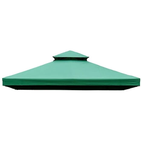 HOMCOM Toile De Rechange Pour Pavillon Tonnelle Tente 3 X 3 M Vert Foncé 4 HOMCOM Toile De Rechange Pour Pavillon Tonnelle Tente 3 X 3 M Vert Foncé – Image 2