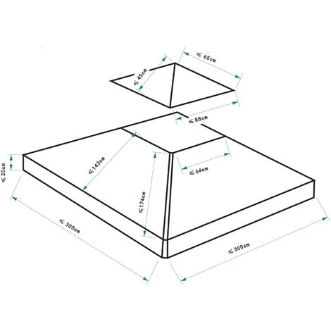 HOMCOM Toile De Rechange Pour Pavillon Tonnelle Tente 3 X 3 M Vert Foncé 5 HOMCOM Toile De Rechange Pour Pavillon Tonnelle Tente 3 X 3 M Vert Foncé – Image 3