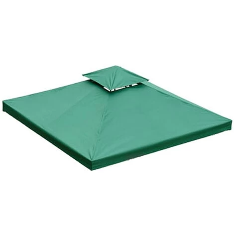 HOMCOM Toile De Rechange Pour Pavillon Tonnelle Tente 3 X 3 M Vert Foncé 6 HOMCOM Toile De Rechange Pour Pavillon Tonnelle Tente 3 X 3 M Vert Foncé – Image 4
