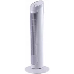 HOMCOM Ventilateur Colonne Tour Oscillant Silencieux 45 W 3 Vitesses 27L X 27l X 75H Cm Blanc - Blanc