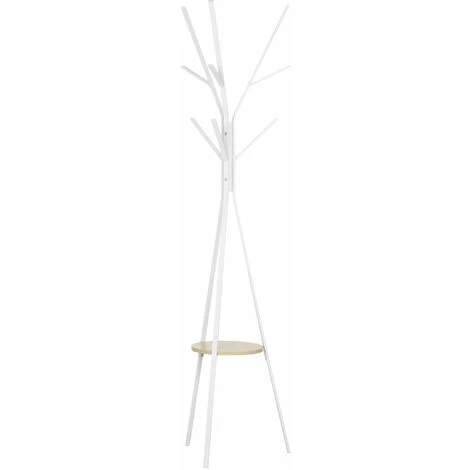HOMCOM Porte-manteau Trépied Design Contemporain Branches étagère + 9 Patères Dim. 45L X 45l X 180H Cm Métal Gris Clair - Gris 3 HOMCOM Porte-manteau Trépied Design Contemporain Branches étagère + 9 Patères Dim. 45L X 45l X 180H Cm Métal Gris Clair - Gris
