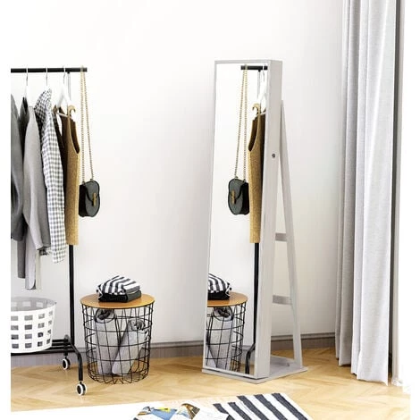 HOMCOM Armoire à Bijoux Avec Miroir Sur Pied Multi-rangements éclairage LED Blanc Dim. 38L X 38l X H157 Cm 4 HOMCOM Armoire à Bijoux Avec Miroir Sur Pied Multi-rangements éclairage LED Blanc Dim. 38L X 38l X H157 Cm – Image 2
