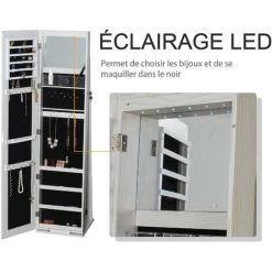 HOMCOM Armoire à Bijoux Avec Miroir Sur Pied Multi-rangements éclairage LED Blanc Dim. 38L X 38l X H157 Cm 11 HOMCOM Armoire à Bijoux Avec Miroir Sur Pied Multi-rangements éclairage LED Blanc Dim. 38L X 38l X H157 Cm -France HOMCOM Soldes 2022 25007121 5
