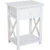 HOMCOM Table De Chevet Table De Nuit Style Cosy Avec Croix Latérales Tiroir Et étagère Bois Et MDF Blanc 1 HOMCOM Table De Chevet Table De Nuit Style Cosy Avec Croix Latérales Tiroir Et étagère Bois Et MDF Blanc -France HOMCOM Soldes 2022 25007132 1