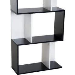 HOMCOM Bibliothèque étagère Meuble De Rangement Design Contemporain En S 5 étagères 60L X 24l X 185H Cm Noir Blanc -France HOMCOM Soldes 2022 25007152 5