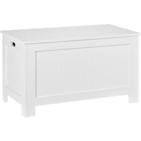 HOMCOM Coffre Malle De Rangement 81L X 40l X 46H Cm MDF Blanc 3 HOMCOM Coffre Malle De Rangement 81L X 40l X 46H Cm MDF Blanc