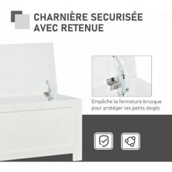 HOMCOM Coffre Malle De Rangement 81L X 40l X 46H Cm MDF Blanc 10 HOMCOM Coffre Malle De Rangement 81L X 40l X 46H Cm MDF Blanc -France HOMCOM Soldes 2022 25007168 4