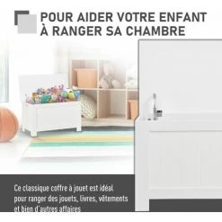 HOMCOM Coffre Malle De Rangement 81L X 40l X 46H Cm MDF Blanc 11 HOMCOM Coffre Malle De Rangement 81L X 40l X 46H Cm MDF Blanc -France HOMCOM Soldes 2022 25007168 5
