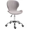 HOMCOM Chaise De Bureau Design Contemporain Hauteur Réglable Pivotant 360° Piètement Chromé Velours Gris - Gris