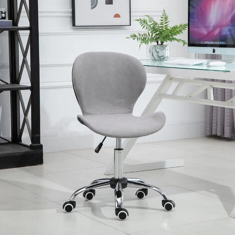HOMCOM Chaise De Bureau Design Contemporain Hauteur Réglable Pivotant 360° Piètement Chromé Velours Gris - Gris 4 HOMCOM Chaise De Bureau Design Contemporain Hauteur Réglable Pivotant 360° Piètement Chromé Velours Gris - Gris â Image 2