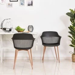 HOMCOM Lot De 2 Chaises De Salle à Manger, Chaise De Cuisine, Design élégant Moderne, Pieds Antidérapants Métal, Dossier Large Accoudoirs Ergonomiques, Grand Confort, 58 X 53 X 81,5 Cm, Noir - Noir 9 HOMCOM Lot De 2 Chaises De Salle à Manger, Chaise De Cuisine, Design élégant Moderne, Pieds Antidérapants Métal, Dossier Large Accoudoirs Ergonomiques, Grand Confort, 58 X 53 X 81,5 Cm, Noir - Noir -France HOMCOM Soldes 2022 25007246 4