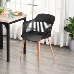 HOMCOM Lot De 2 Chaises De Salle à Manger, Chaise De Cuisine, Design élégant Moderne, Pieds Antidérapants Métal, Dossier Large Accoudoirs Ergonomiques, Grand Confort, 58 X 53 X 81,5 Cm, Noir - Noir 10 HOMCOM Lot De 2 Chaises De Salle à Manger, Chaise De Cuisine, Design élégant Moderne, Pieds Antidérapants Métal, Dossier Large Accoudoirs Ergonomiques, Grand Confort, 58 X 53 X 81,5 Cm, Noir - Noir -France HOMCOM Soldes 2022 25007246 5