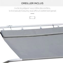 HOMCOM Bain De Soleil Transat De Jardin Bascule 2 Personnes Hamac 2,12 X 1,75 X 0,6 M Gris - Gris 10 HOMCOM Bain De Soleil Transat De Jardin Bascule 2 Personnes Hamac 2,12 X 1,75 X 0,6 M Gris - Gris -France HOMCOM Soldes 2022 25007473 4