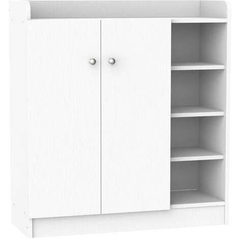 HOMCOM Armoire / Etagere / Meuble A Chaussures Très Pratique En Panneaux De Particules Blanc 3 HOMCOM Armoire / Etagere / Meuble A Chaussures Très Pratique En Panneaux De Particules Blanc