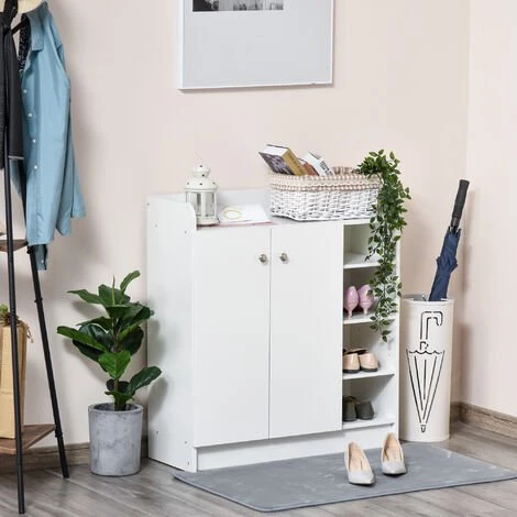 HOMCOM Armoire / Etagere / Meuble A Chaussures Très Pratique En Panneaux De Particules Blanc 4 HOMCOM Armoire / Etagere / Meuble A Chaussures Très Pratique En Panneaux De Particules Blanc – Image 2