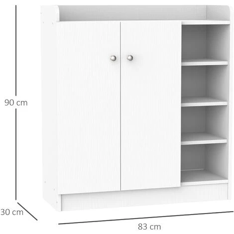 HOMCOM Armoire / Etagere / Meuble A Chaussures Très Pratique En Panneaux De Particules Blanc 5 HOMCOM Armoire / Etagere / Meuble A Chaussures Très Pratique En Panneaux De Particules Blanc – Image 3