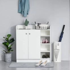 HOMCOM Armoire / Etagere / Meuble A Chaussures Très Pratique En Panneaux De Particules Blanc 10 HOMCOM Armoire / Etagere / Meuble A Chaussures Très Pratique En Panneaux De Particules Blanc -France HOMCOM Soldes 2022 25007536 4