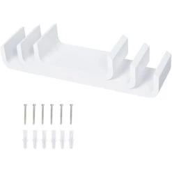 HOMCOM Lot De 3 étagères Murales Flottantes Design Contemporain Courbé Kit Fixation Inclus MDF Blanc - Blanc 11 HOMCOM Lot De 3 étagères Murales Flottantes Design Contemporain Courbé Kit Fixation Inclus MDF Blanc - Blanc -France HOMCOM Soldes 2022 25007537 5