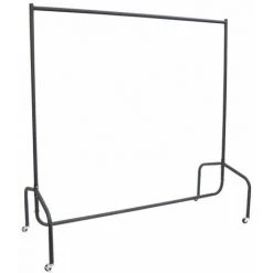 HOMCOM Portant Tringle à Vêtements Acier Charge Max. 140 Kg Dim. 180L X 60l X 170H Cm Noir - Noir