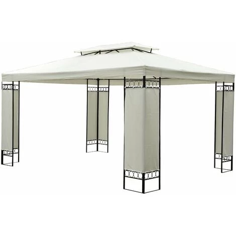 HOMCOM Toile De Toit De Rechange Pour Pavillon Tonnelle Tente 3x4m Crème 6 HOMCOM Toile De Toit De Rechange Pour Pavillon Tonnelle Tente 3x4m Crème – Image 4