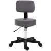HOMCOM Tabouret Massage à Roulettes Réglable En Hauteur Pivotant Dossier Ergonomique Gris