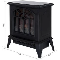 HOMCOM Cheminée électrique Poêle Style Rétro 900-1800 W Simulation Flammes LED Porte Noir - Noir 9 HOMCOM Cheminée électrique Poêle Style Rétro 900-1800 W Simulation Flammes LED Porte Noir - Noir -France HOMCOM Soldes 2022 25007753 3