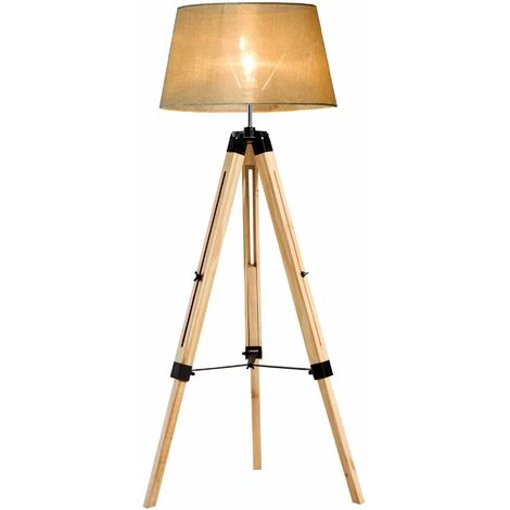 HOMCOM Lampadaire Trépied Hauteur Réglable 65 X 65 X 99-143 Cm Lampe De Sol 40 W Bois Style Nordique Beige 2 HOMCOM Lampadaire Trépied Hauteur Réglable 65 X 65 X 99-143 Cm Lampe De Sol 40 W Bois Style Nordique Beige