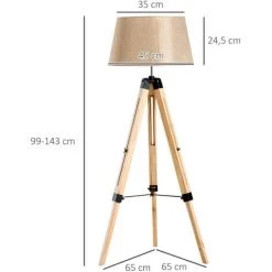 HOMCOM Lampadaire Trépied Hauteur Réglable 65 X 65 X 99-143 Cm Lampe De Sol 40 W Bois Style Nordique Beige 8 HOMCOM Lampadaire Trépied Hauteur Réglable 65 X 65 X 99-143 Cm Lampe De Sol 40 W Bois Style Nordique Beige -France HOMCOM Soldes 2022 25007767 3