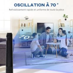 HOMCOM Ventilateur Colonne Tour Oscillant 50 W Ultra Silencieux Télécommande Incluse Minuterie 3 Modes 3 Vitesses Ø 27 X 92 Cm Noir - Noir 10 HOMCOM Ventilateur Colonne Tour Oscillant 50 W Ultra Silencieux Télécommande Incluse Minuterie 3 Modes 3 Vitesses Ø 27 X 92 Cm Noir - Noir -France HOMCOM Soldes 2022 25007778 4