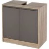 HOMCOM Meuble Salle De Bain - Meuble Sous-vasque - Placard 2 Portes Avec étagère - Dim. 60L X 30l X 59H Cm - Panneaux Particules Chêne Clair Gris 2 HOMCOM Meuble Salle De Bain - Meuble Sous-vasque - Placard 2 Portes Avec étagère - Dim. 60L X 30l X 59H Cm - Panneaux Particules Chêne Clair Gris -France HOMCOM Soldes 2022 25007991 1