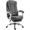 HOMCOM Fauteuil De Bureau Manager Grand Confort Repose-pied Dossier Inclinable Accoudoirs Rembourrés Lin Gris - Gris -France HOMCOM Soldes 2022 25008360 1