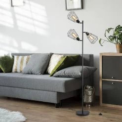 HOMCOM Lampadaire Design Industriel 3 Ampoules Max. 40 W Abat-jour Cage Métal Noir - Noir 11 HOMCOM Lampadaire Design Industriel 3 Ampoules Max. 40 W Abat-jour Cage Métal Noir - Noir -France HOMCOM Soldes 2022 25008491 5