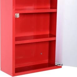 HOMCOM Armoire à Pharmacie 3 étagères 4 Niveaux Verrouillable Porte Verre Trempé Dépoli Logo Croix 30L X 12l X 60H Cm Acier Inox Rouge - Rouge 11 HOMCOM Armoire à Pharmacie 3 étagères 4 Niveaux Verrouillable Porte Verre Trempé Dépoli Logo Croix 30L X 12l X 60H Cm Acier Inox Rouge - Rouge -France HOMCOM Soldes 2022 25008663 5