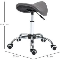 HOMCOM Tabouret De Massage Tabouret Selle Ergonomique Pivotant 360° Hauteur Réglable Revêtement Synthétique Gris Chromé 9 HOMCOM Tabouret De Massage Tabouret Selle Ergonomique Pivotant 360° Hauteur Réglable Revêtement Synthétique Gris Chromé -France HOMCOM Soldes 2022 25008668 3