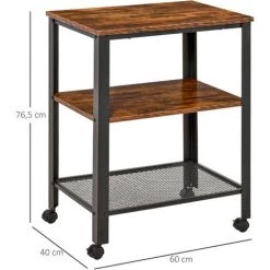 HOMCOM Chariot De Service Desserte Vintage Style Industriel 2 étagères Métal Noir Panneaux Particules Imitation Bois - Noir 7 HOMCOM Chariot De Service Desserte Vintage Style Industriel 2 étagères Métal Noir Panneaux Particules Imitation Bois - Noir -France HOMCOM Soldes 2022 25008773 2