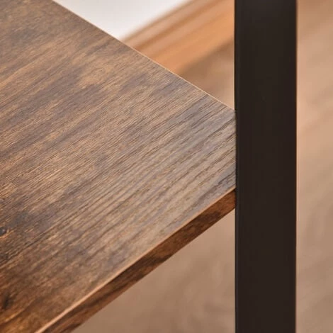 HOMCOM Chariot De Service Desserte Vintage Style Industriel 2 étagères Métal Noir Panneaux Particules Imitation Bois - Noir 5 HOMCOM Chariot De Service Desserte Vintage Style Industriel 2 étagères Métal Noir Panneaux Particules Imitation Bois - Noir – Image 3