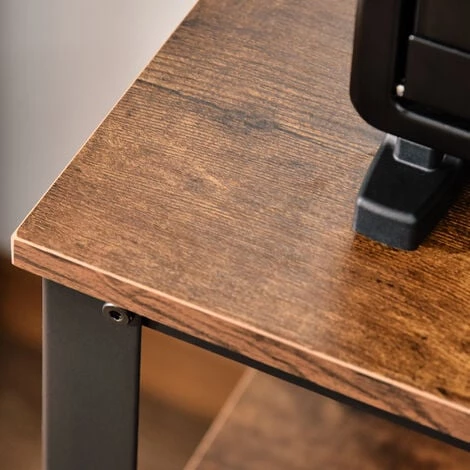 HOMCOM Chariot De Service Desserte Vintage Style Industriel 2 étagères Métal Noir Panneaux Particules Imitation Bois - Noir 6 HOMCOM Chariot De Service Desserte Vintage Style Industriel 2 étagères Métal Noir Panneaux Particules Imitation Bois - Noir – Image 4