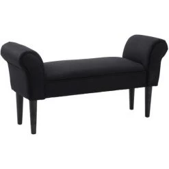HOMCOM Banc Banquette Design Contemporain Accoudoirs Courbés Grand Confort 102L X 31l X 51H Cm Noir - Noir