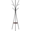 HOMCOM Porte-manteau Trépied Design Contemporain Branches étagère + 9 Patères Dim. 45L X 45l X 180H Cm Métal Marron - Marron