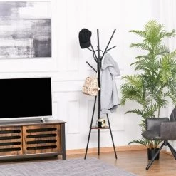 HOMCOM Porte-manteau Trépied Design Contemporain Branches étagère + 9 Patères Dim. 45L X 45l X 180H Cm Métal Marron - Marron 10 HOMCOM Porte-manteau Trépied Design Contemporain Branches étagère + 9 Patères Dim. 45L X 45l X 180H Cm Métal Marron - Marron -France HOMCOM Soldes 2022 25008820 4