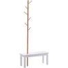 HOMCOM Banc Porte-manteaux 2 En 1 Design Contemporain Cosy Dim. 80L X 30l X 180H Cm MDF Blanc Bois Massif Bambou - Blanc 1 HOMCOM Banc Porte-manteaux 2 En 1 Design Contemporain Cosy Dim. 80L X 30l X 180H Cm MDF Blanc Bois Massif Bambou - Blanc -France HOMCOM Soldes 2022 25008825 1