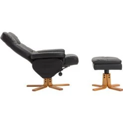 HOMCOM Fauteuil Relax Inclinable Style Contemporain Repose-pieds Coffre Rangement Revêtement Synthétique Acier Bois Noir - Noir 10 HOMCOM Fauteuil Relax Inclinable Style Contemporain Repose-pieds Coffre Rangement Revêtement Synthétique Acier Bois Noir - Noir -France HOMCOM Soldes 2022 25008855 4