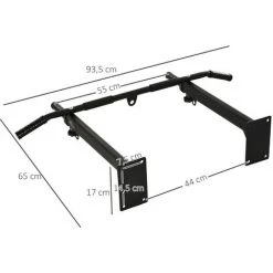 HOMCOM Barre De Traction Barre De Fitness Fixation Murale Support Sac De Frappe Ou Sangles TRX Intégré Charge Max. 150 Kg Acier Noir - Noir 9 HOMCOM Barre De Traction Barre De Fitness Fixation Murale Support Sac De Frappe Ou Sangles TRX Intégré Charge Max. 150 Kg Acier Noir - Noir -France HOMCOM Soldes 2022 25009317 3