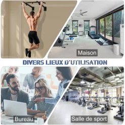 HOMCOM Barre De Traction Barre De Fitness Fixation Murale Support Sac De Frappe Ou Sangles TRX Intégré Charge Max. 150 Kg Acier Noir - Noir 11 HOMCOM Barre De Traction Barre De Fitness Fixation Murale Support Sac De Frappe Ou Sangles TRX Intégré Charge Max. 150 Kg Acier Noir - Noir -France HOMCOM Soldes 2022 25009317 5