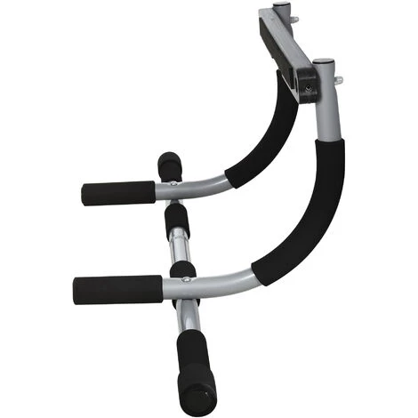 HOMCOM Barre De Traction - Barre De Porte - Pull Up Bar - Barre D'étirement Musculation Pour Cadres De Porte - Acier Gris - Noir 6 HOMCOM Barre De Traction - Barre De Porte - Pull Up Bar - Barre D'étirement Musculation Pour Cadres De Porte - Acier Gris - Noir – Image 4